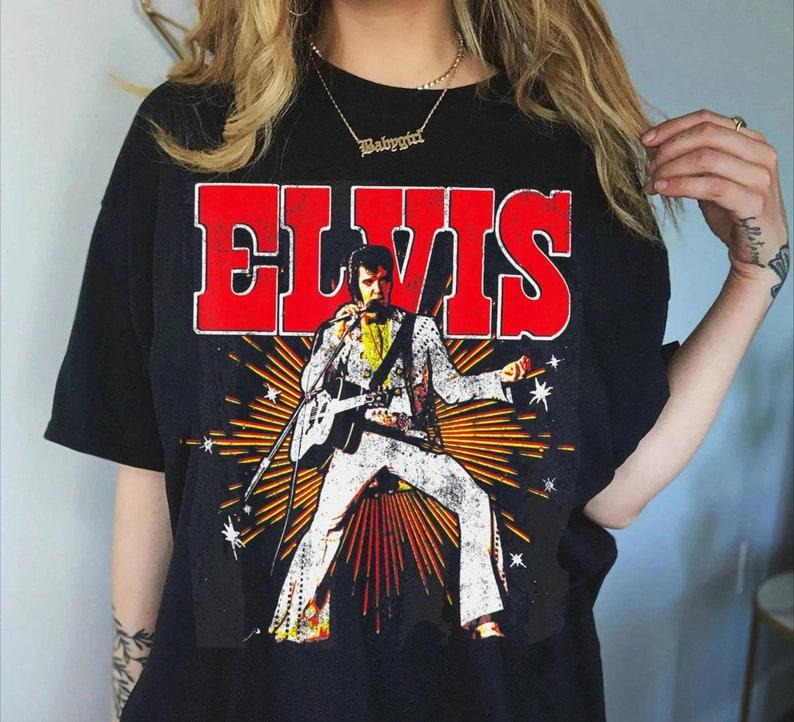 Elvis Presley Official Retro Shirt, Music Rock And Roll Shirt, King Of Rock T-Shirt, Elvis Presley Lovers Tee Great Gift Ideas For Men Women