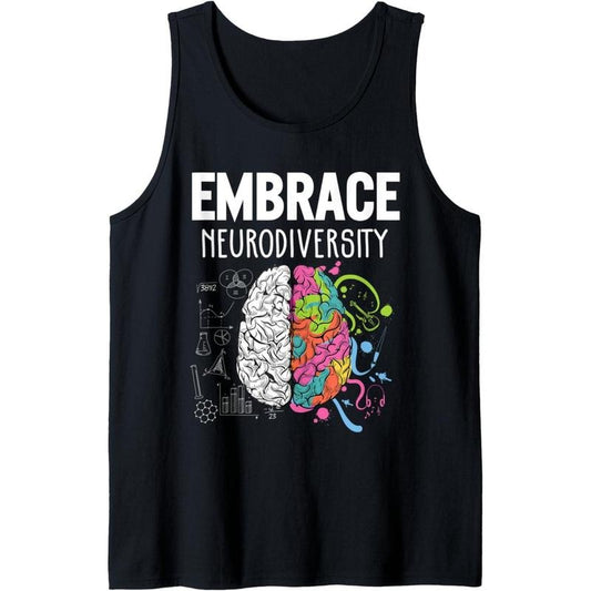 Embrace Neurodiversity Brain ADHD Autism Awareness Tank Top MADE IN USA