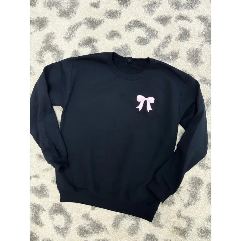 Embroidered Bow Sweatshirt