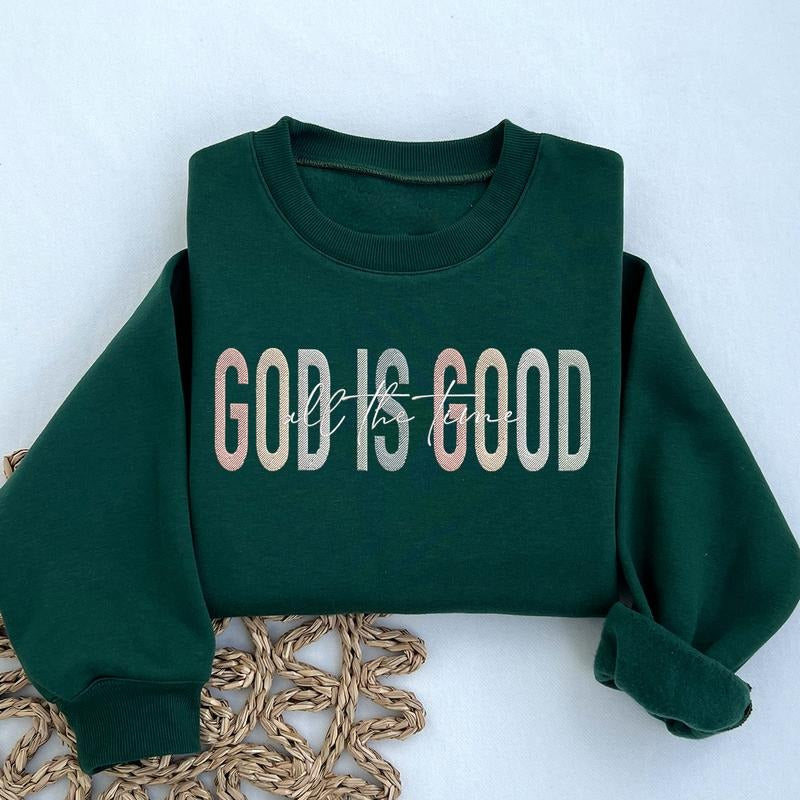 Embroidered GOD IS GOOD Sweatshirt | Christian Crewneck | Christian Sweatshirt | Faith Sweatshirt | Embroidered Crewneck