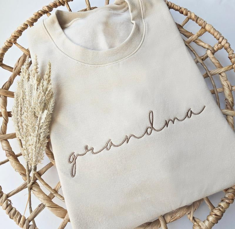 Embroidered Grandma Sweatshirt, Grandma Crewneck, Pregnancy Announcement, Grandma Gift, Nana, Gigi, Mother's Day Gift, Women Gift Shirt