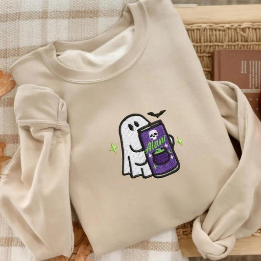 Embroidered Halloween Alani Ghost Sweatshirt, Alani Ghost Sweater, Funny Cute Ghost Alani Sweatshirt, Gift For Alani...