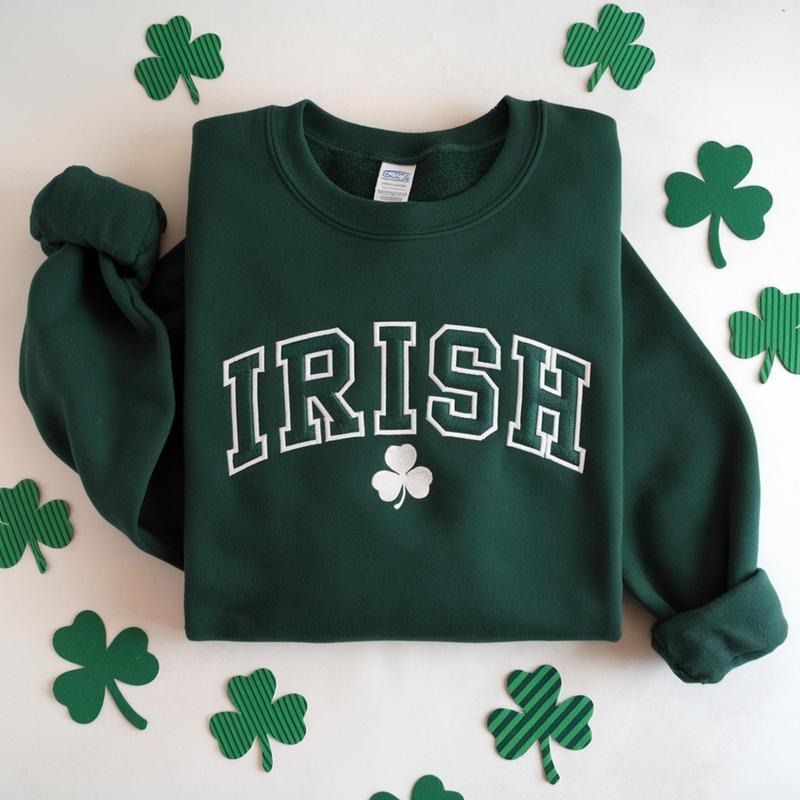 Embroidered Irish Sweatshirt, St Patricks Day Sweatshirt, Irish Crewneck, St Patricks Day Shirt, Saint Patricks Day, Womens St Paddys Day