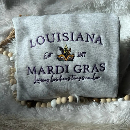 Embroidered Mardi Gras Sweatshirt, Mardi Gras  Pullover T-Shirts, Hoodie | WearSparks.com