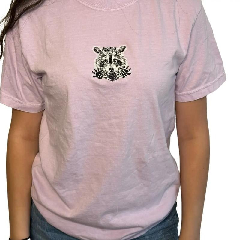 Embroidered Racoon Design Comfort colors Tee shirt Cute Hoodie, Sweatshirt | WearSparks.com