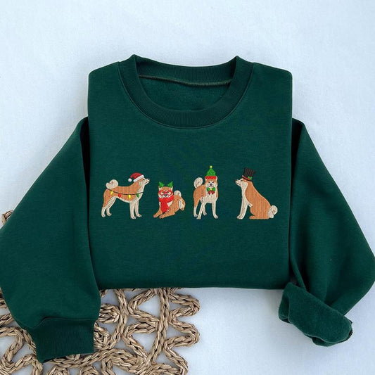 Embroidered Shiba Inu Sweatshirt, Dog Mom Sweater, Gift For Shiba Inu Lover, Gift for Dog Lover