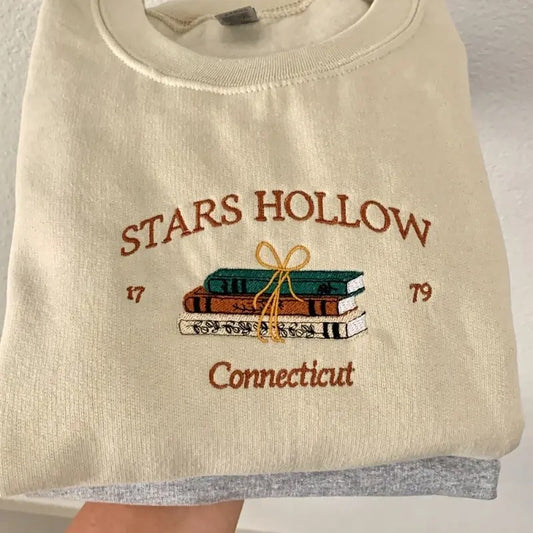 Embroidered Sweatshirt | Stars Hollow Inspired Pullover | Lorelai and Rory Fan Apparel | Cozy TV Show Lover Gift | Autumn