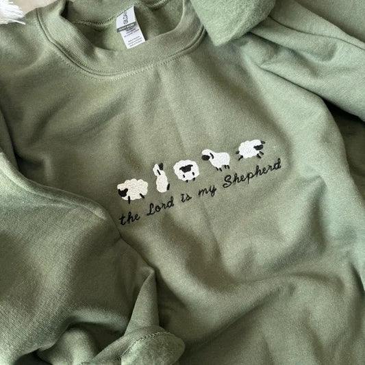 Embroidered Sweatshirt, The Lord Is My Shepherd, Christian Sweatshirt T-Shirts, Hoodie | WearSparks.com