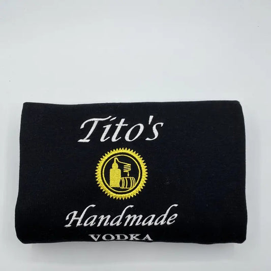 Embroidered Tito Crewneck Sweatshirt - TITO'S Handmade Vodka Sweatshirt - Austin Texas Label Sweater - Tito's Fan Gift