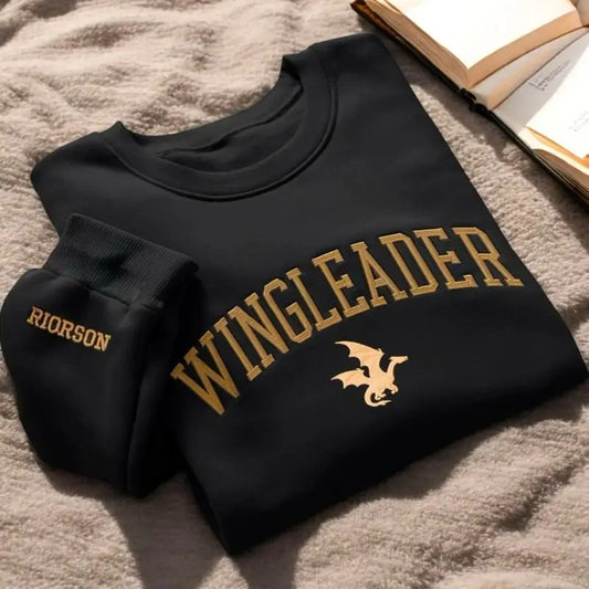 Embroidered Wingleader Sweatshirt, Fourth Wing Merch, Bookish Merch, Booktok Onyx Storm Reader, Shadow Onyx Storm Shirt