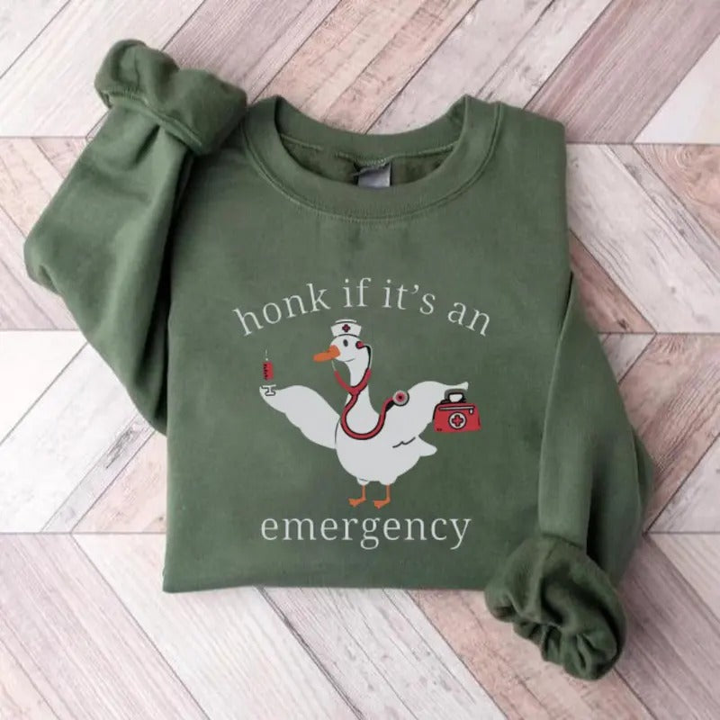 Emergency Department Nurse Sweatshirt, Silly Goose Emergency Nurse Hoodie, ER Shirt, Funny Nurse Gift, Emergency Room Nurse Tee, Funny Sweater