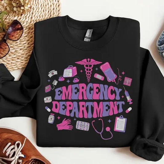 Emergency Department Sweatshirt ER Sweatshirt ED Nurse Emergency Medicine ED Rn Registered Nurse Emergency Room Er Tech shirt