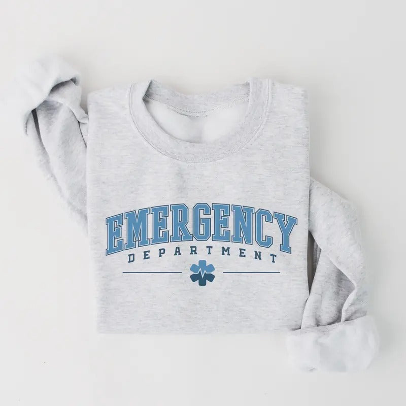 Emergency Department Sweatshirt, ER Nurse Crewneck, ER Nurse Gift, ER Department Sweater, Emergency Nurse Shirt, Hospital...