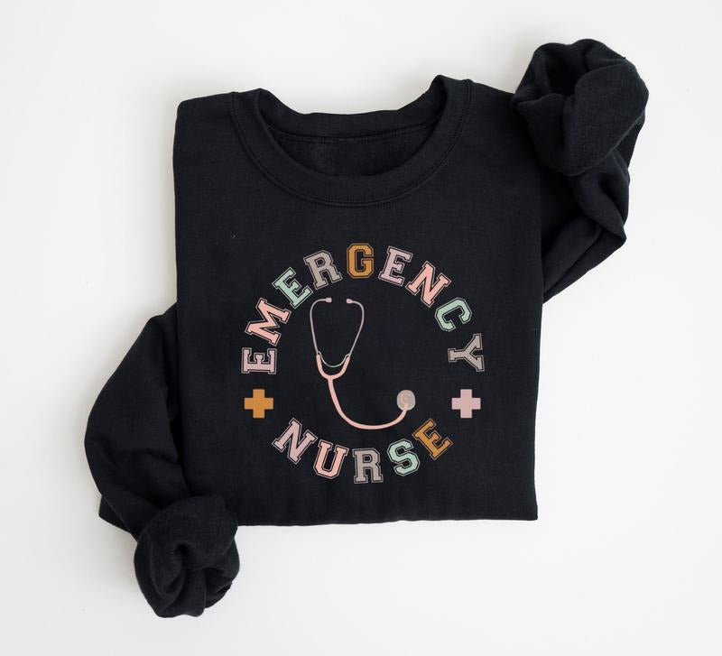 Emergency Department Sweatshirt, Emergency Dept Sweater, ED ER Emergency Room Doctor Staff Shirt, Nursing Student Shirt, Nurse Week Gift Shirt, Nurse Shirt, Emergency Medicine Nurse Gift
