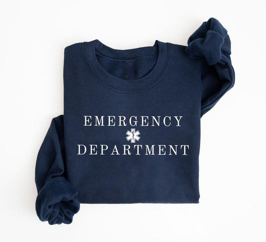 Emergency Department Sweatshirt, Minimal Emergency Dept Sweater, ED ER Emergency Room Doctor Staff Shirt, Nursing Student Shirt, Nurse Week Gift Shirt, Nurse Shirt