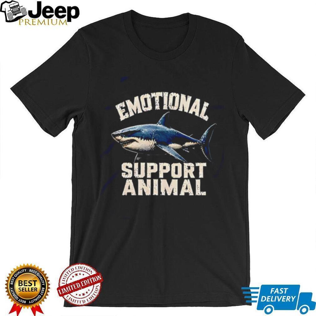 Emotional support animal shark illustration shirt
