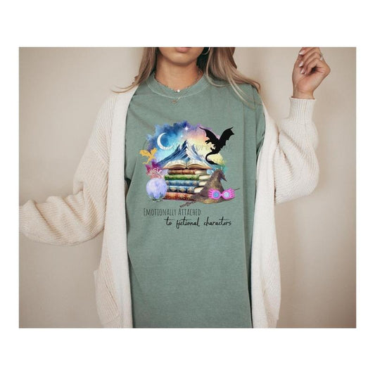 Emotionally Attached to Fictional Characters Shirt, Bookish Merch, Book Lover Sweatshirt, YA Fantasy, Booktrovert Png, Anti Social Book Club