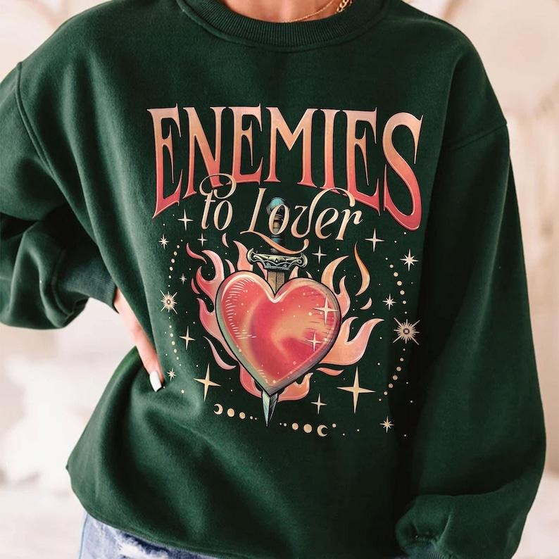 Enemies To Lovers Sweatshirt, Romantasy T Shirt, Dark Romance Reader, Book Club Hoodie, Gift For Book Lover