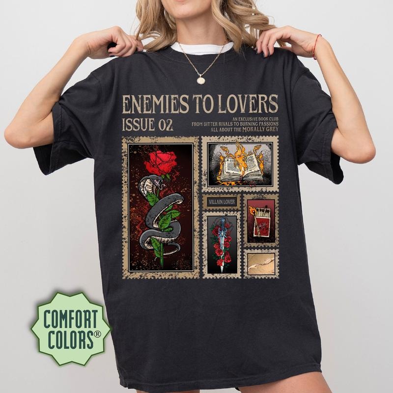 Enemies To Lovers T-Shirt, Bookish Shirt, Dark Academia Shirt, Dark Romance shirt, Smut Reader Book Club Gift, Book Lover Gift