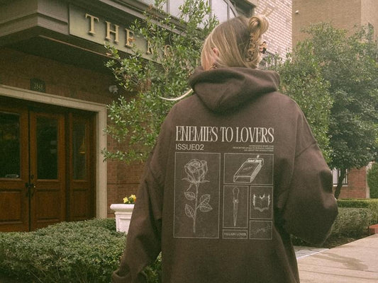 Enemies to Lovers Hoodie, Morally Grey Romantasy Sweatshirt, Smut Reader Retro Reader Hoodie, Reading Gift, In My Bookish Era Book Womenswear Soft Crewneck Pullover Long Sleeves Graphic Fabric Sweater