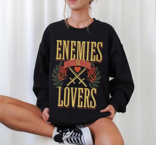 Enemies to Lovers Sweatshirt, Book Trope Crewneck, Bookish Sweatshirt, Romantasy Sweatshirt, Smut Sweater, Reading Hoodie, Booklover Sweater