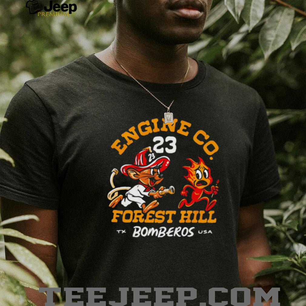 Engine Co. 23 Forest Hill Bombers Texas Firefighter Cartoon Mouse T Shirt