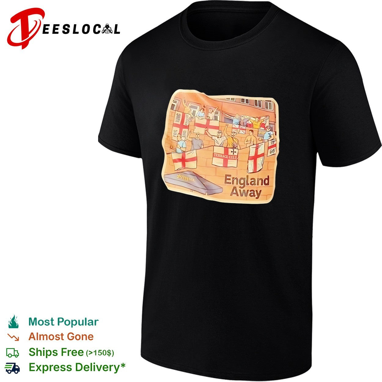 England Away For King and Country Terrace Cult England Flag shirt