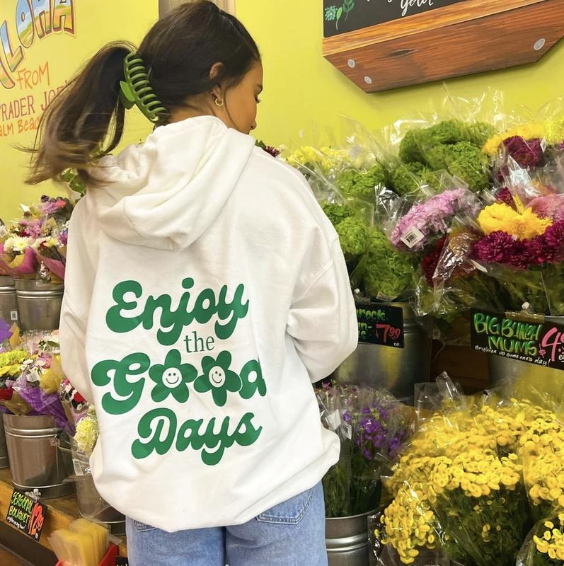 Enjoy the Good Days Hoodie (Hoodie Sweatshirt, Unisex Fit, Causal Sweatshirt Unisex Jumper)) Oversized Womenswear Tops Cotton Pullover Comfort