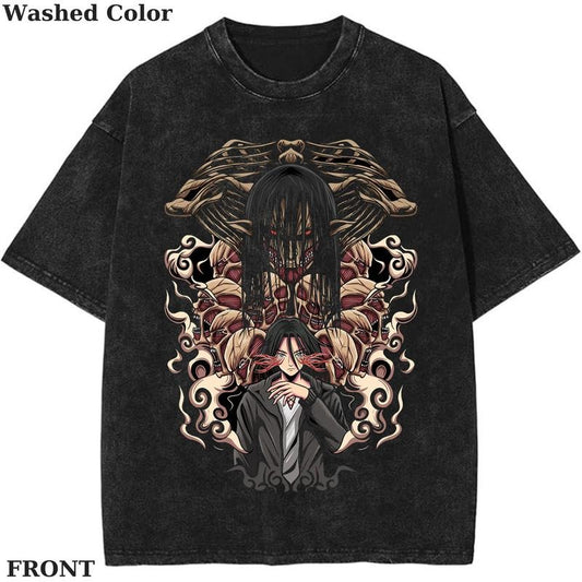 Epic Eren Yeager and Founding Vintage Graphic Tee, Anime Titan Attack on Titan Shirt, vintage clothing, Womenswear Cotton Top Streetwear Shortsleeve