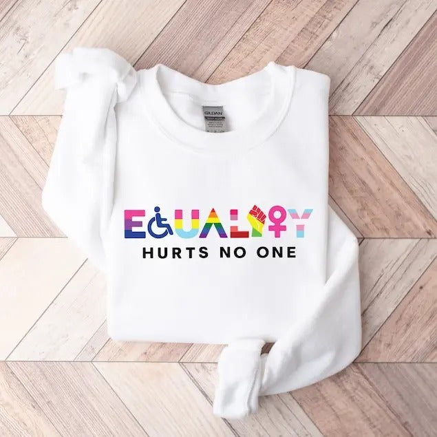 Equality Hurts No One Sweatshirt Black Lives Matter Equal Rights Pride LGBT Shirts, Human Rights, Anti Racism, Gay Pride T-shirt Sweatshirt Hoodie