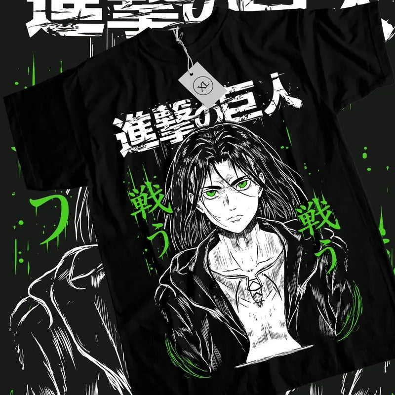 Eren Yeager's Final Stand T-Shirt, Commemorating Attack on Titan's Epic Hero - AOT Fan Tee