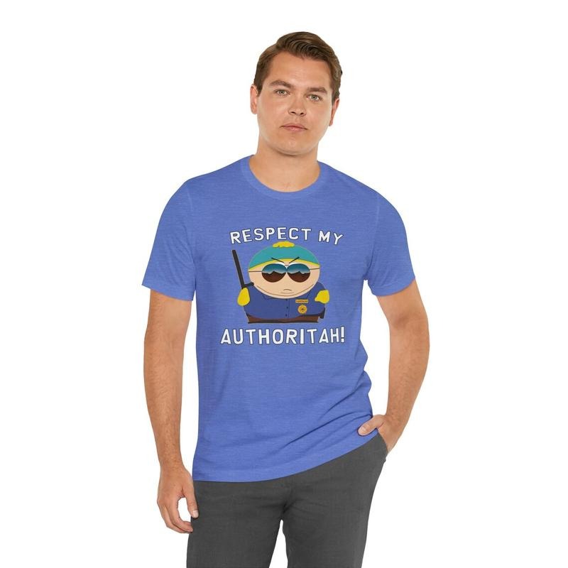 Eric Cartman Themed T-Shirt, Respect My Authority Catchphrase Tee, South Park Inspired Unisex Shirt