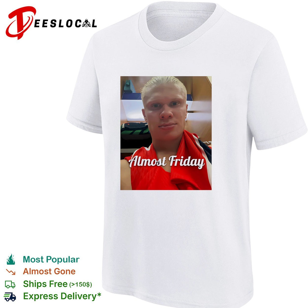Erling Haaland locker room red jersey Almost Friday shirt