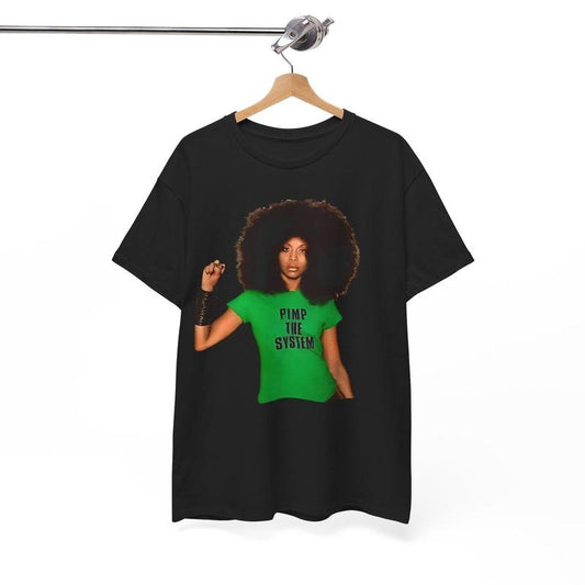 Erykah Badu T-Shirt, Pimp the System Graphic, Afro Photo, 90s Soul Rap RB, Old School Conscious Hip Hop, Neo Soul Singer, Retro Vintage Badu
