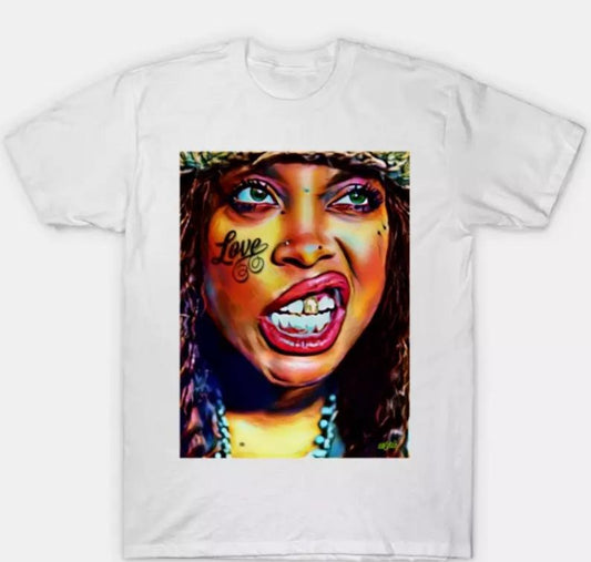 Erykah Badu t shirt,summer new GIFT, new, summer T-Shirt Crewneck Cotton Crewneck Cotton Menswear To