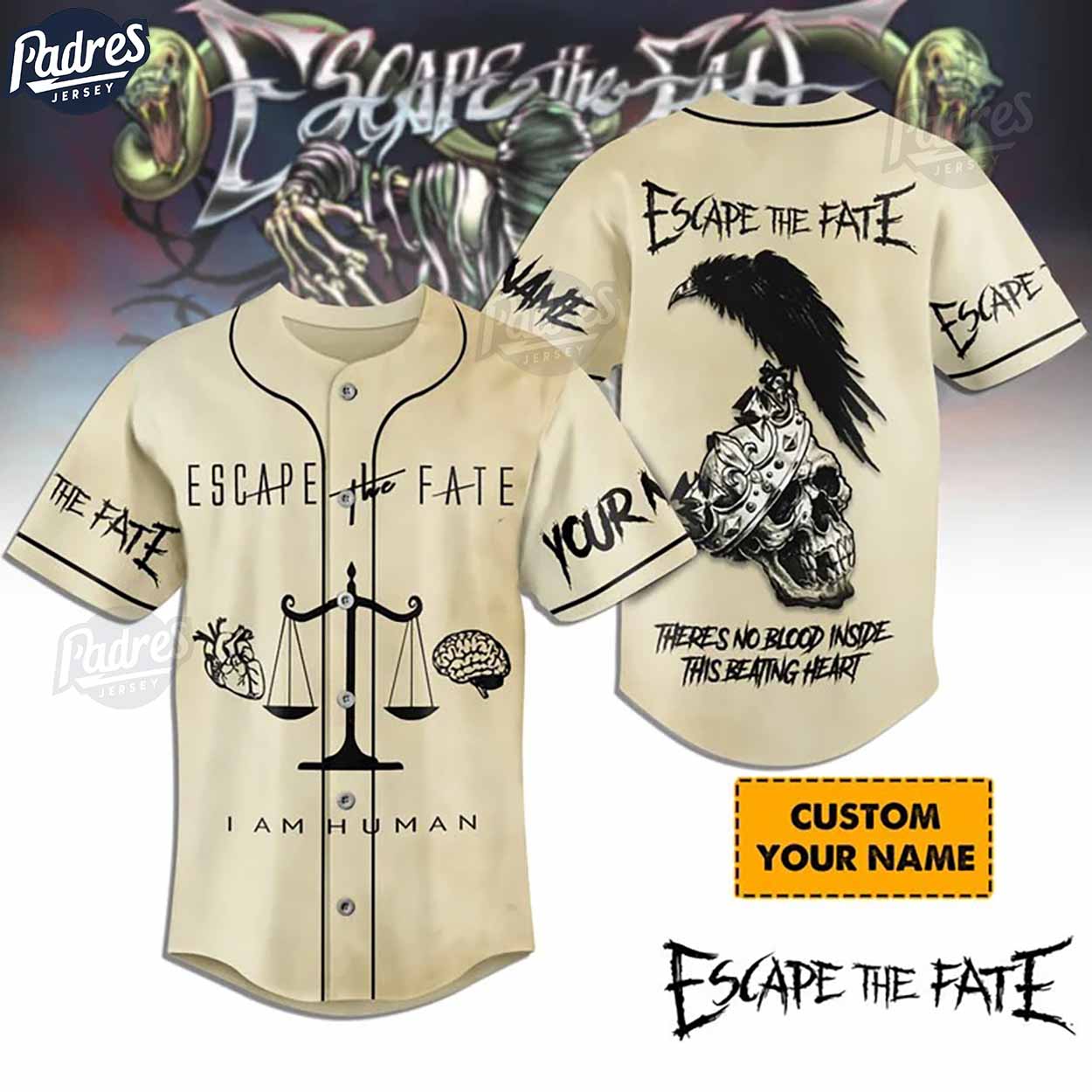 Escape The Fate Rock Band Music Baseball Jersey - Padres Jersey Oasis: Elevate Your Baseball Style Game... (Image 1)
