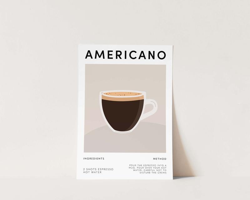 Espresso Coffee Print Poster, Coffee Poster, Kitchen Decor, Coffee Gift, Espresso Poster, Kitchen Wall Art, Coffee...