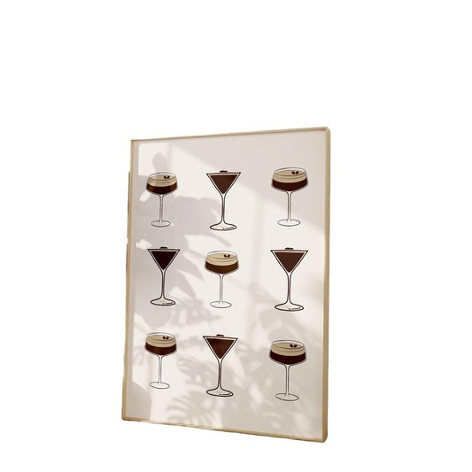 Espresso Martini Wall Art, Minimalist Espresso Martini, Dorm Decor, Martini Lover, Retro Cocktail Bar Car Art Print,...
