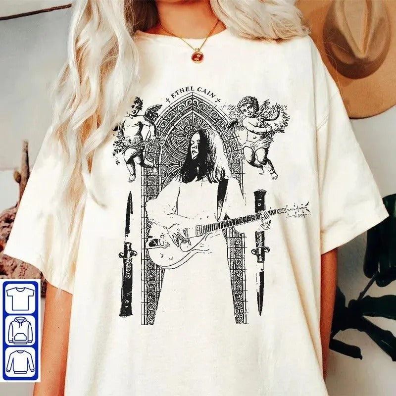 Ethelcaain Vintage T Shirt, Indie Rock Fan Merch, Gothic Clothing, Preaachers Daughter, Unisex Sweater Pullover Tee sweatshirts Womenswear Hoodie Crewneck Casual