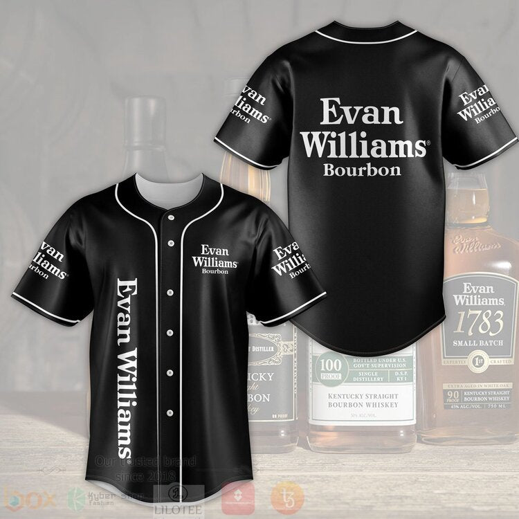 FASHION Evan Williams Bourbon Baseball Jerseys Botton Shirt