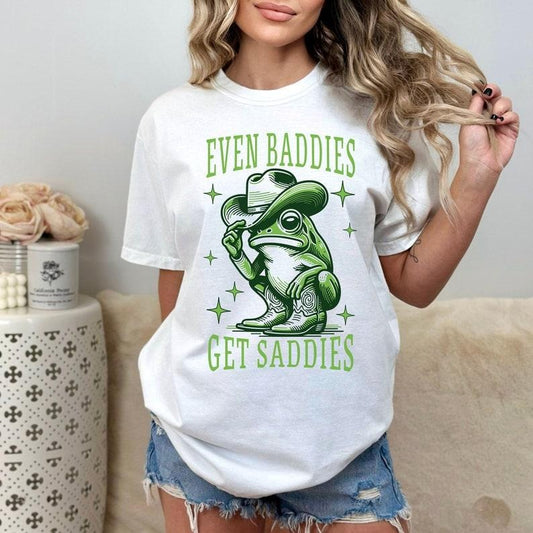 Even Baddies Get Saddies Funny Frog Meme Shirt Weirdcore Tee Ironic TShirts