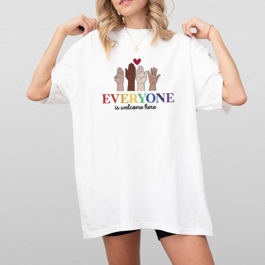 Everyone Is Welcome Here Shirt, Inclusive Teacher T-Shirt, Special Education Apparel, Diversity & Kindness Gift
