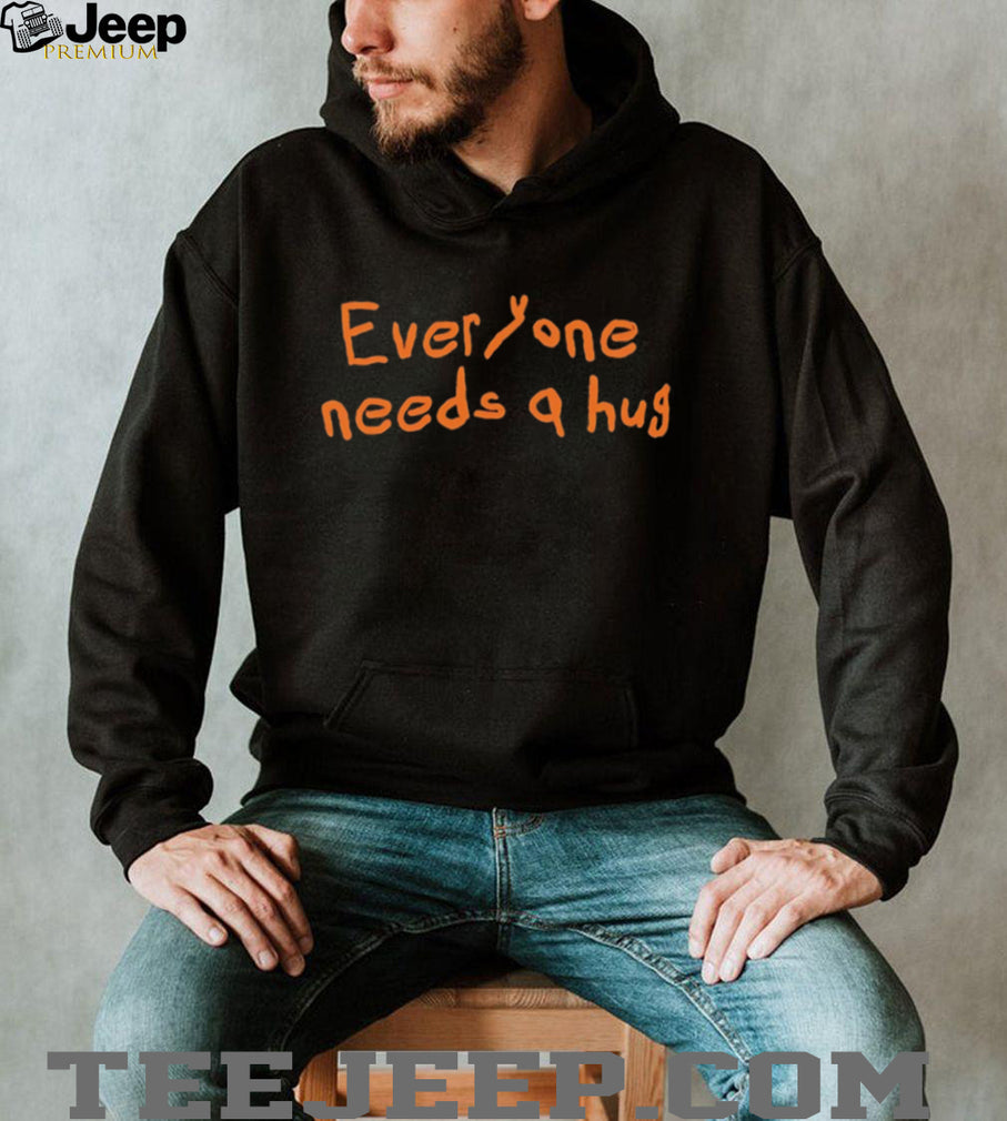 Everyone Needs A Hug Orange Text Simple Minimalist Retro Men Women Fans T Shirt