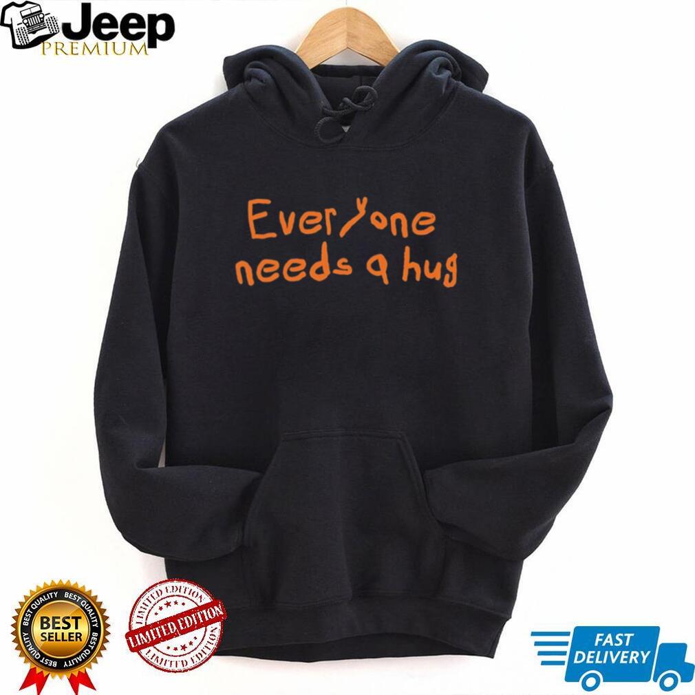 Everyone Needs A Hug Orange Text Simple Minimalist Retro Men Women Fans T Shirt