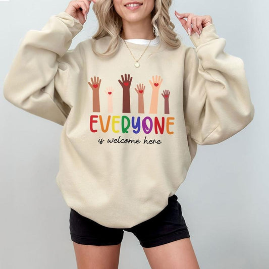 Everyone is Welcome Here Shirt for Teacher, Teacher TShirt, Inclusion and Equality, Gift For Teacher, School Shirt for Women, New Teacher Gifts, Teacher Appreciation Gift, Teacher Life Tee