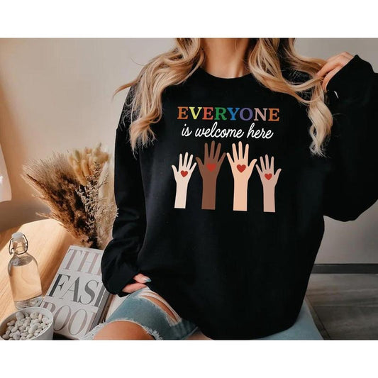 Everyone is Welcome Here Shirt, Inclusive Education Shirt, Idaho Teacher , Equality Tshirt , Equality Classroom, Diversity Hands