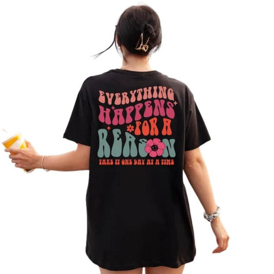 Everything Happens For A Reason sweatshirt, Teens Shirts, Preppy Women Sweatshirt, Hoodie Words On Back, Positive Vibes Shirt, Positivity Quote tshirt, Mental Health Shirt, Aesthetic sweatshirt, Inspirational tshirt, Self Love tshirt, Positivity gift Swea