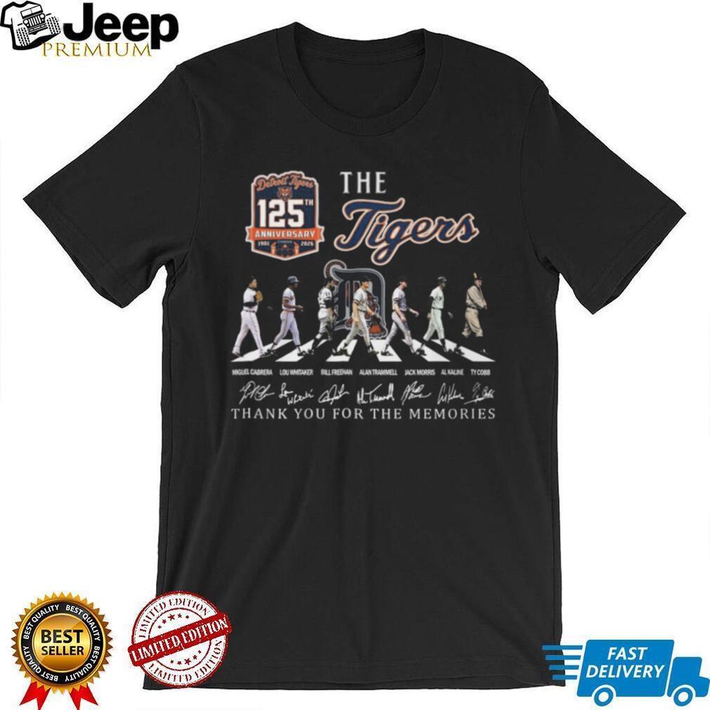 Detroit Tigers 125th Anniversary 1901 2026 Legends Abbey Road Signatures T Shirt
