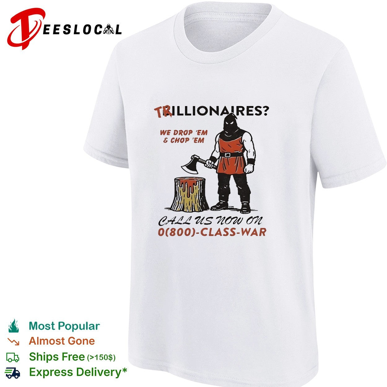 Executioner holding axe and stump shirt