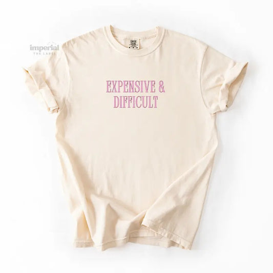 Expensive & Difficult Comfort Colors T-Shirt, Oversized Vintage-Washed Tee, Soft Garment-Dyed Cotton, Aesthetic Streetwear, Casual Everyday Outfit